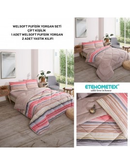 ETE HOMETEX ÇİFT KİŞİLİK LÜX WELSOFT YORGAN 195X215CM TASEL BEJ 8696474231952
